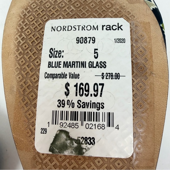 Tory Burch Martini Glass Satin Mules Blue Size 5 - Picture 11 of 11